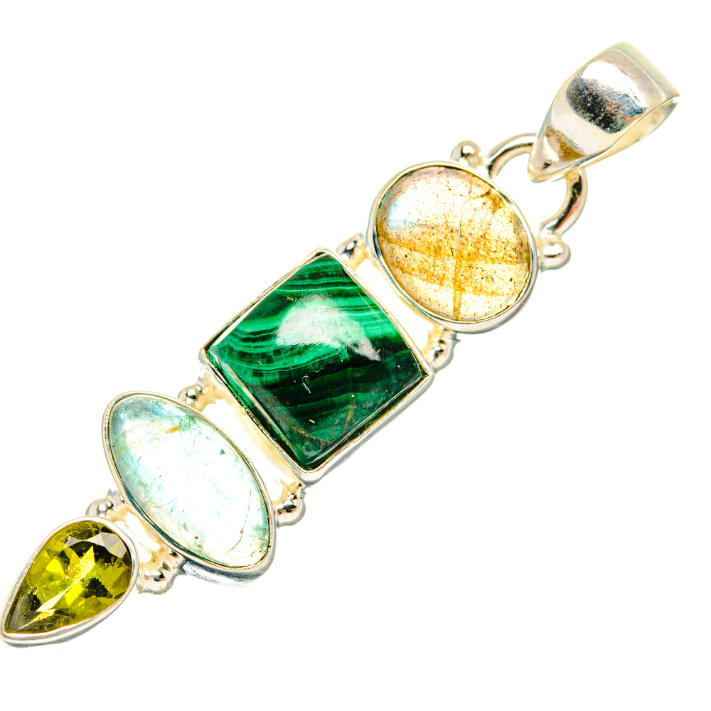 Malachite Pendants handcrafted by Ana Silver Co - PD28075 - Photo 2