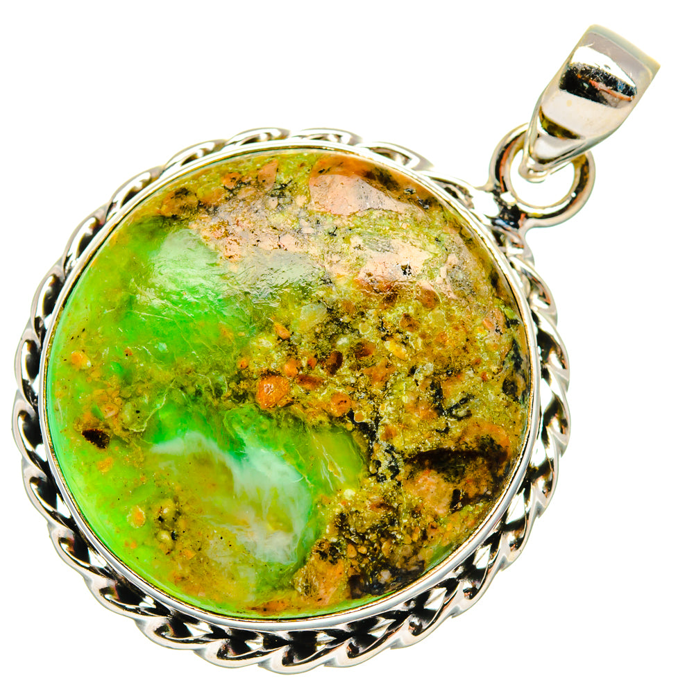 Peruvian Opal Pendants handcrafted by Ana Silver Co - PD28097 - Photo 2