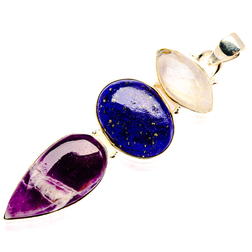 Chevron Amethyst Pendants handcrafted by Ana Silver Co - PD28243 - Photo 2