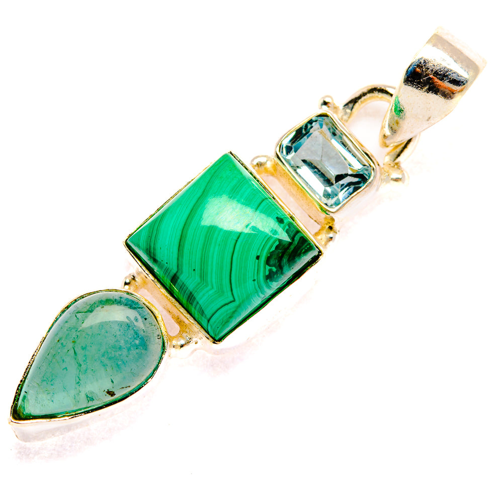 Malachite Pendants handcrafted by Ana Silver Co - PD28251 - Photo 2
