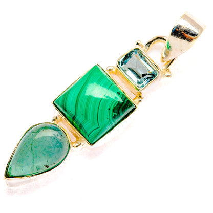 Malachite Pendants handcrafted by Ana Silver Co - PD28251 - Photo 2