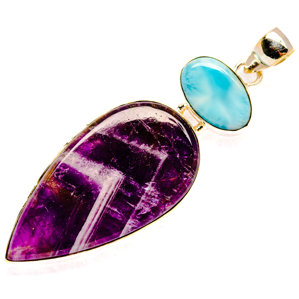 Chevron Amethyst Pendants handcrafted by Ana Silver Co - PD28341 - Photo 2