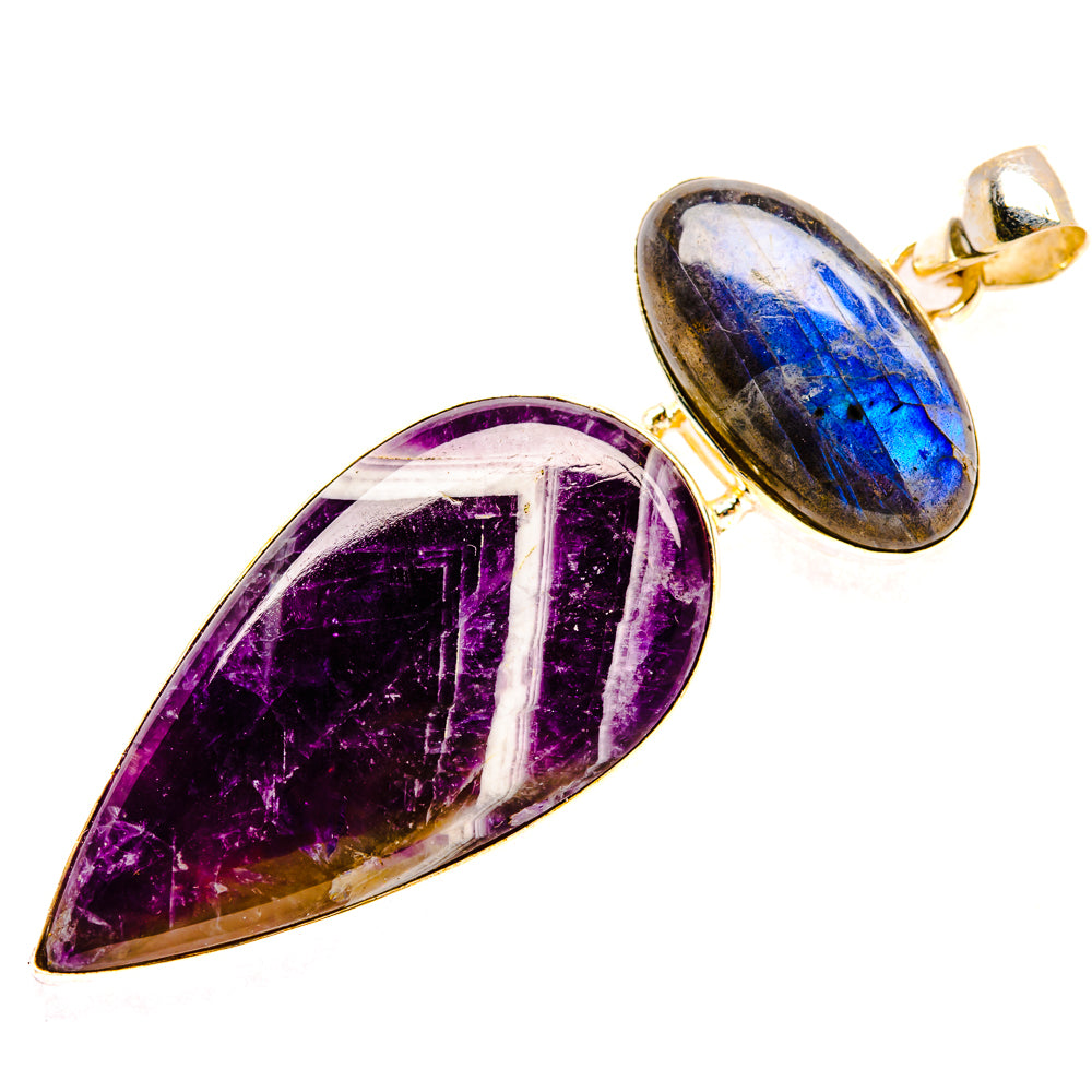 Chevron Amethyst Pendants handcrafted by Ana Silver Co - PD28342 - Photo 2