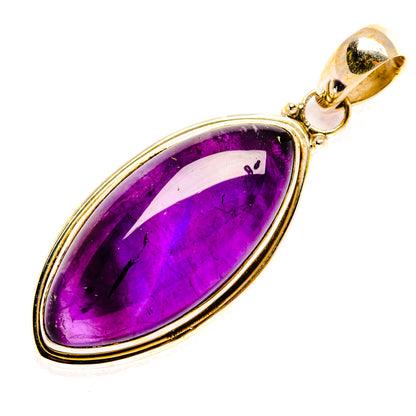 925 sterling silver oval amethyst pendant with purple gemstone and round loop bail