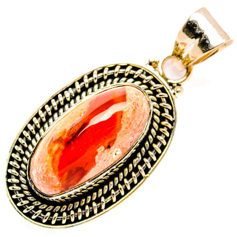 Mexican Fire Opal Pendants handcrafted by Ana Silver Co - PD28382 - Photo 2
