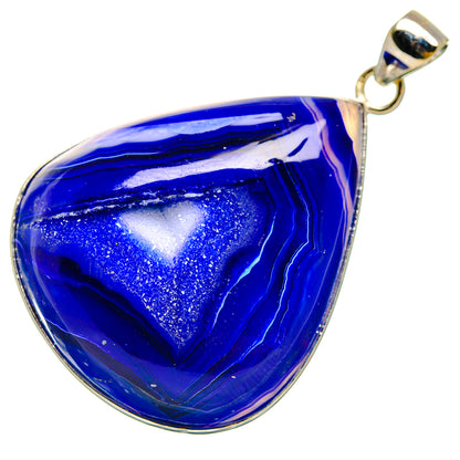 Blue Botswana Agate Pendants handcrafted by Ana Silver Co - PD28402 - Photo 2
