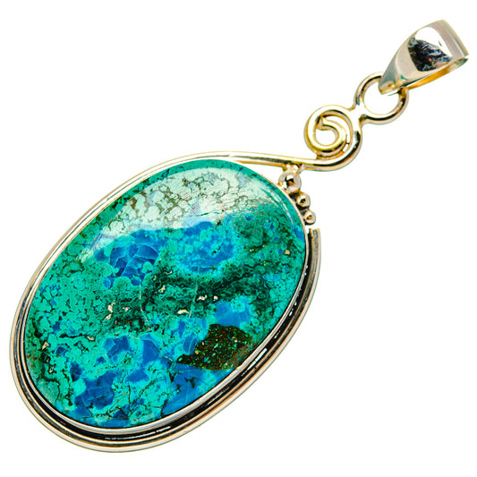 Chrysocolla Pendants handcrafted by Ana Silver Co - PD28415 - Photo 2