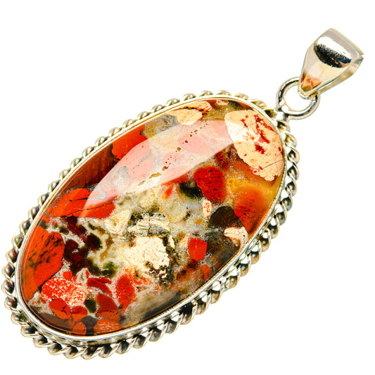 Brecciated Red Jasper Pendants handcrafted by Ana Silver Co - PD28420 - Photo 2