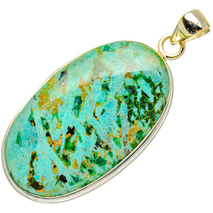 Peruvian Chrysocolla Pendants handcrafted by Ana Silver Co - PD28422 - Photo 2