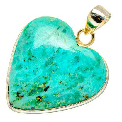 Peruvian Chrysocolla Pendants handcrafted by Ana Silver Co - PD28430 - Photo 2