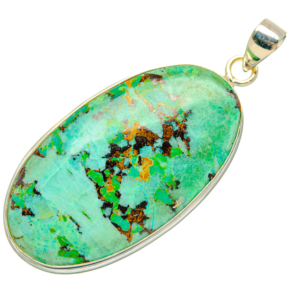 Peruvian Chrysocolla Pendants handcrafted by Ana Silver Co - PD28434 - Photo 2