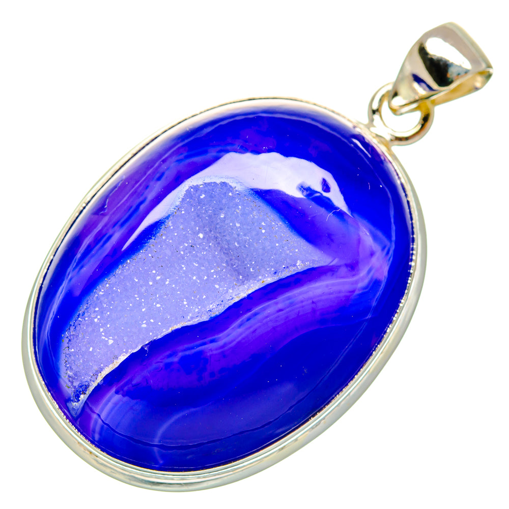 Purple Agate Druzy Pendants handcrafted by Ana Silver Co - PD28485 - Photo 2
