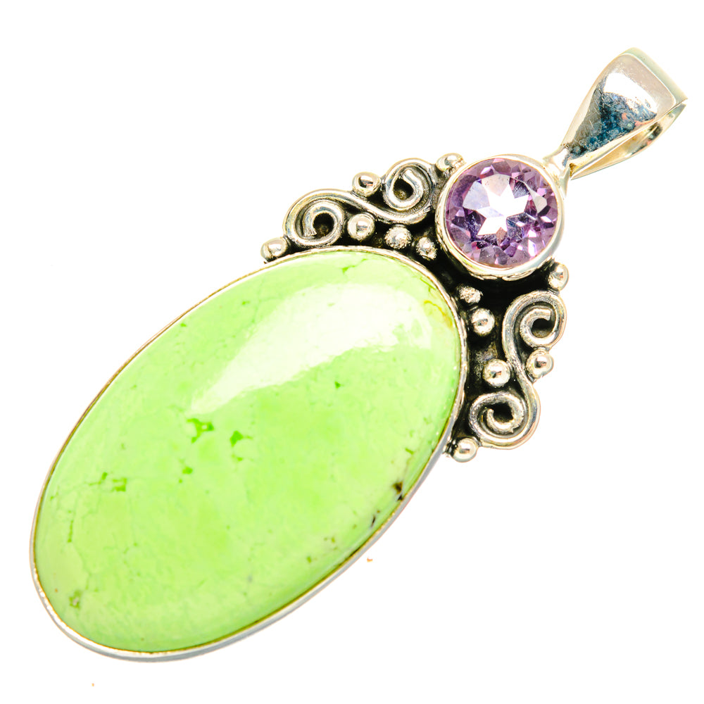 Lemon Chrysoprase Pendants handcrafted by Ana Silver Co - PD28489 - Photo 2