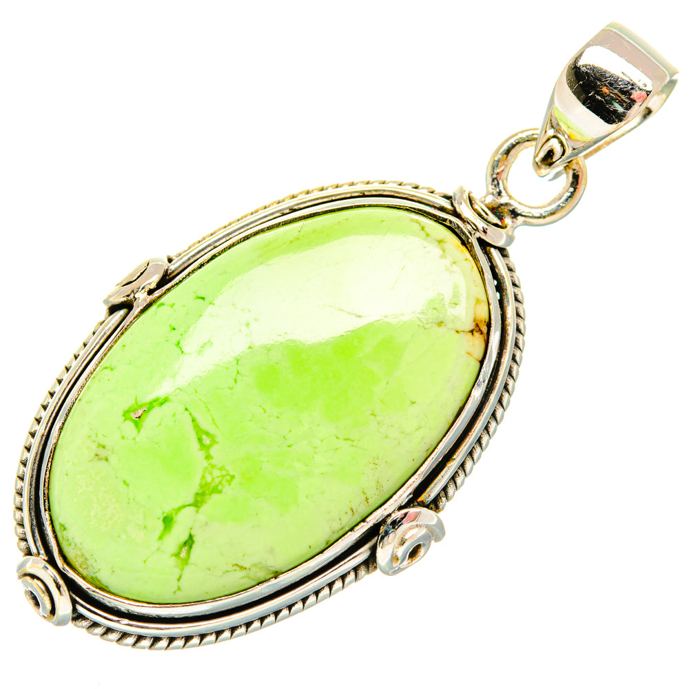 Lemon Chrysoprase Pendants handcrafted by Ana Silver Co - PD28510 - Photo 2