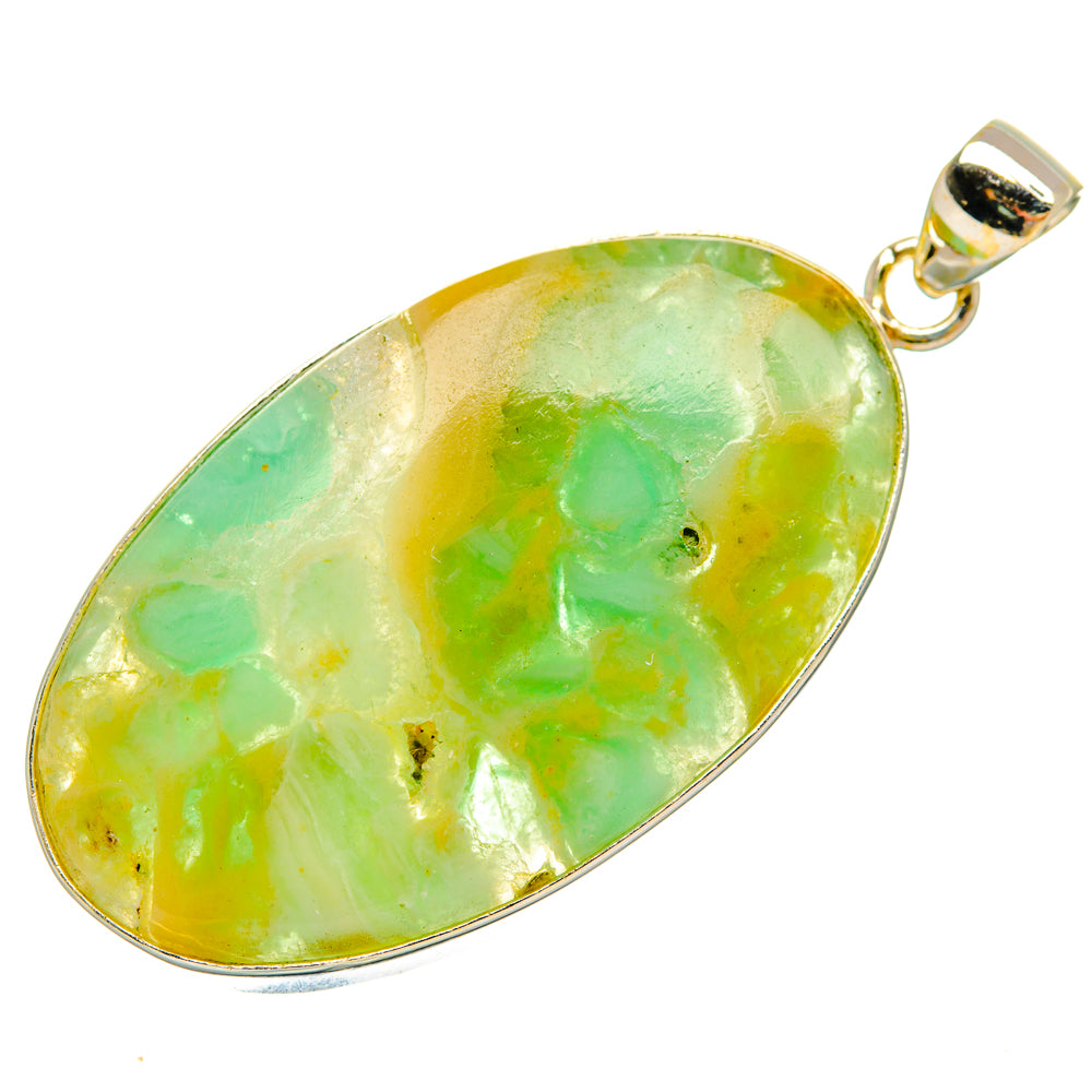 Peruvian Chrysocolla Pendants handcrafted by Ana Silver Co - PD28512 - Photo 2