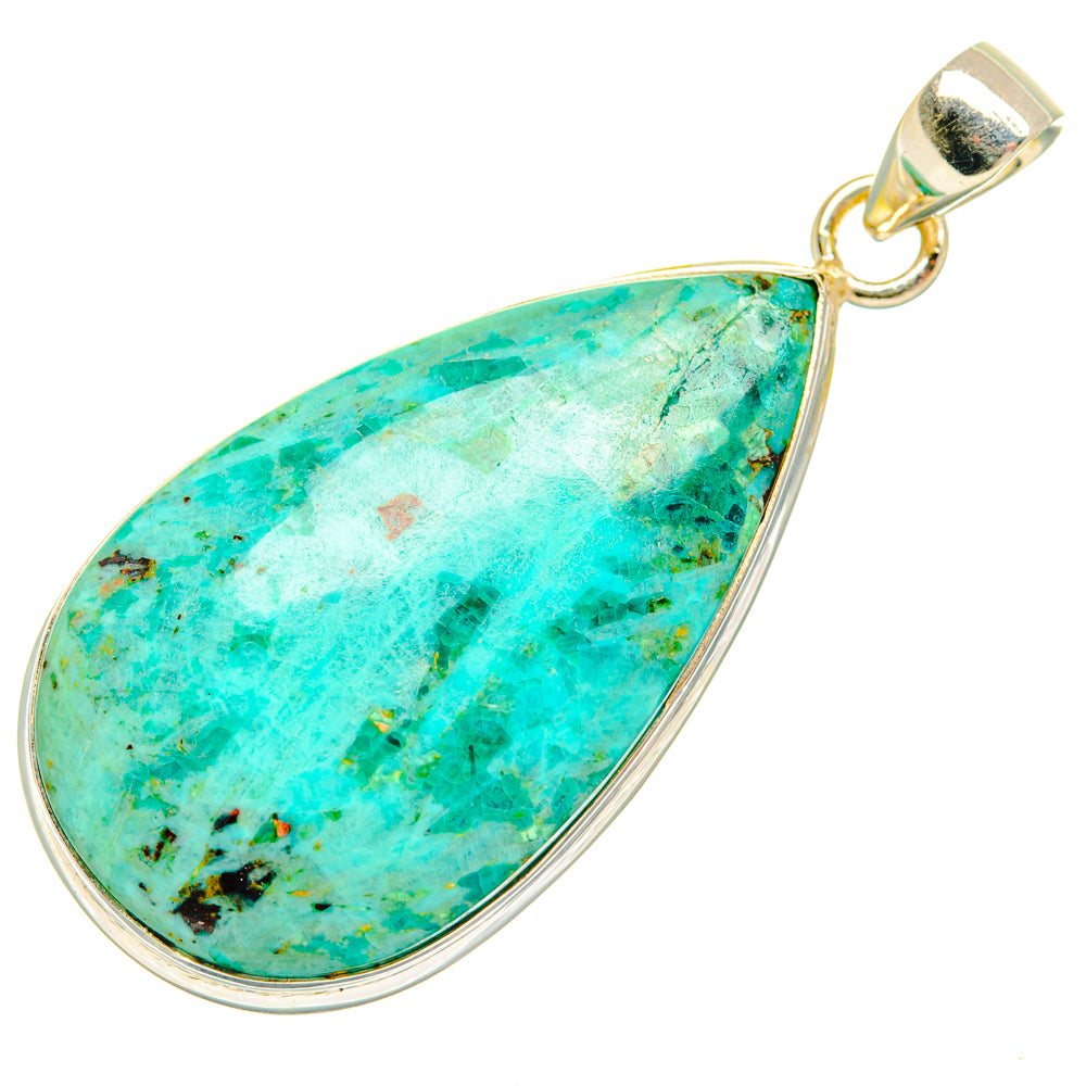 Peruvian Chrysocolla Pendants handcrafted by Ana Silver Co - PD28515 - Photo 2