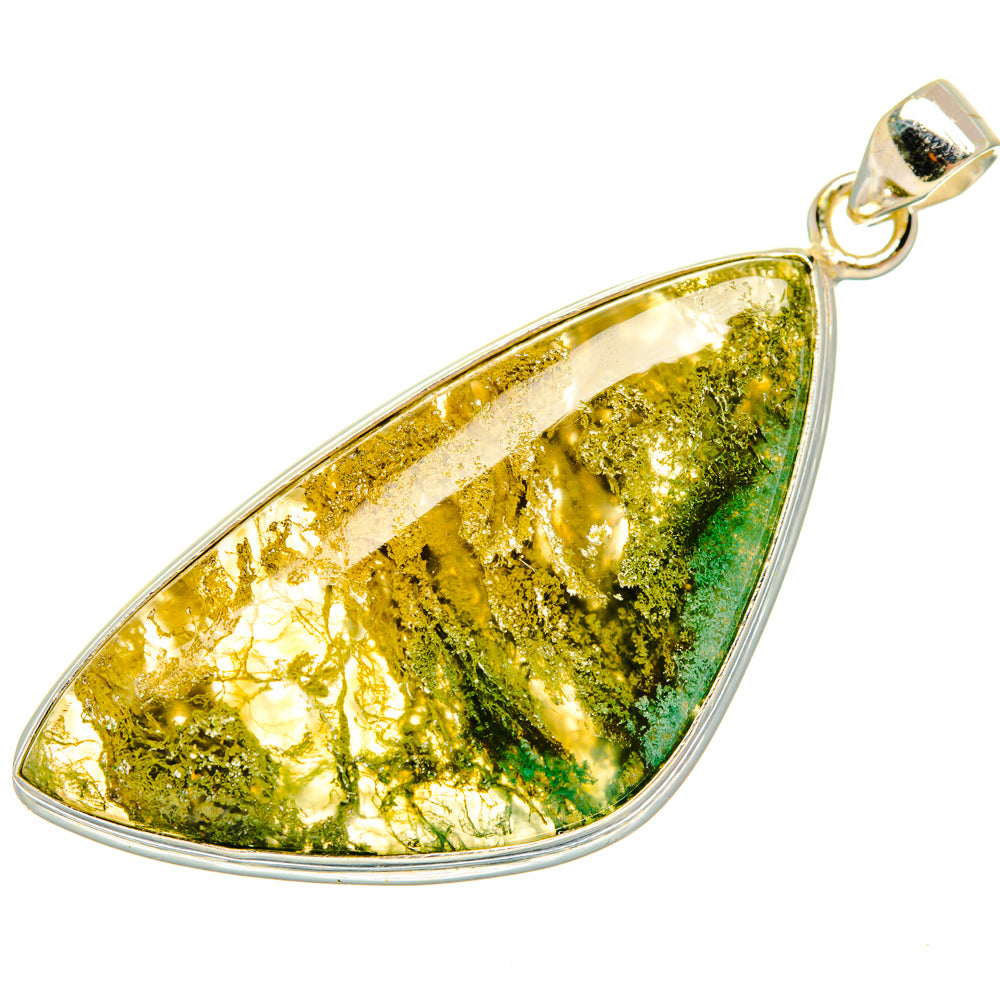 Green Moss Agate Pendants handcrafted by Ana Silver Co - PD28516 - Photo 2