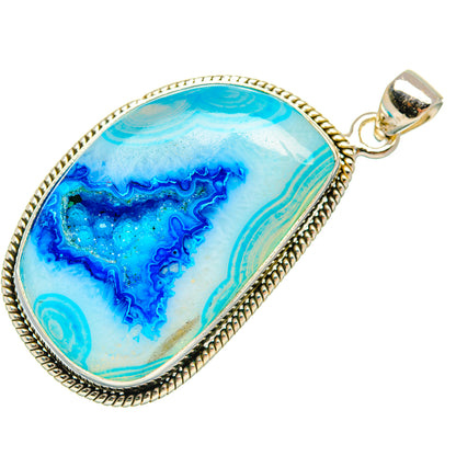Blue Window Agate Pendants handcrafted by Ana Silver Co - PD28522 - Photo 2