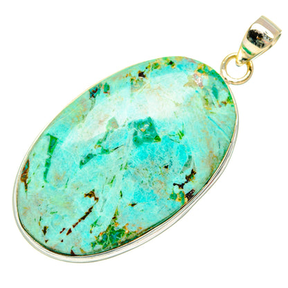 Peruvian Chrysocolla Pendants handcrafted by Ana Silver Co - PD28597 - Photo 2