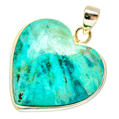 Peruvian Chrysocolla Pendants handcrafted by Ana Silver Co - PD28608 - Photo 2