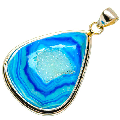 Blue Geode Druzy Pendants handcrafted by Ana Silver Co - PD28612 - Photo 2