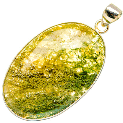 Green Moss Agate Pendants handcrafted by Ana Silver Co - PD28618 - Photo 2