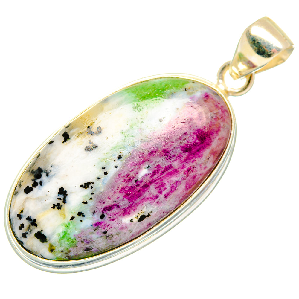 Ruby Zoisite Pendants handcrafted by Ana Silver Co - PD28625 - Photo 2