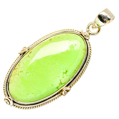 Lemon Chrysoprase Pendants handcrafted by Ana Silver Co - PD28626 - Photo 2