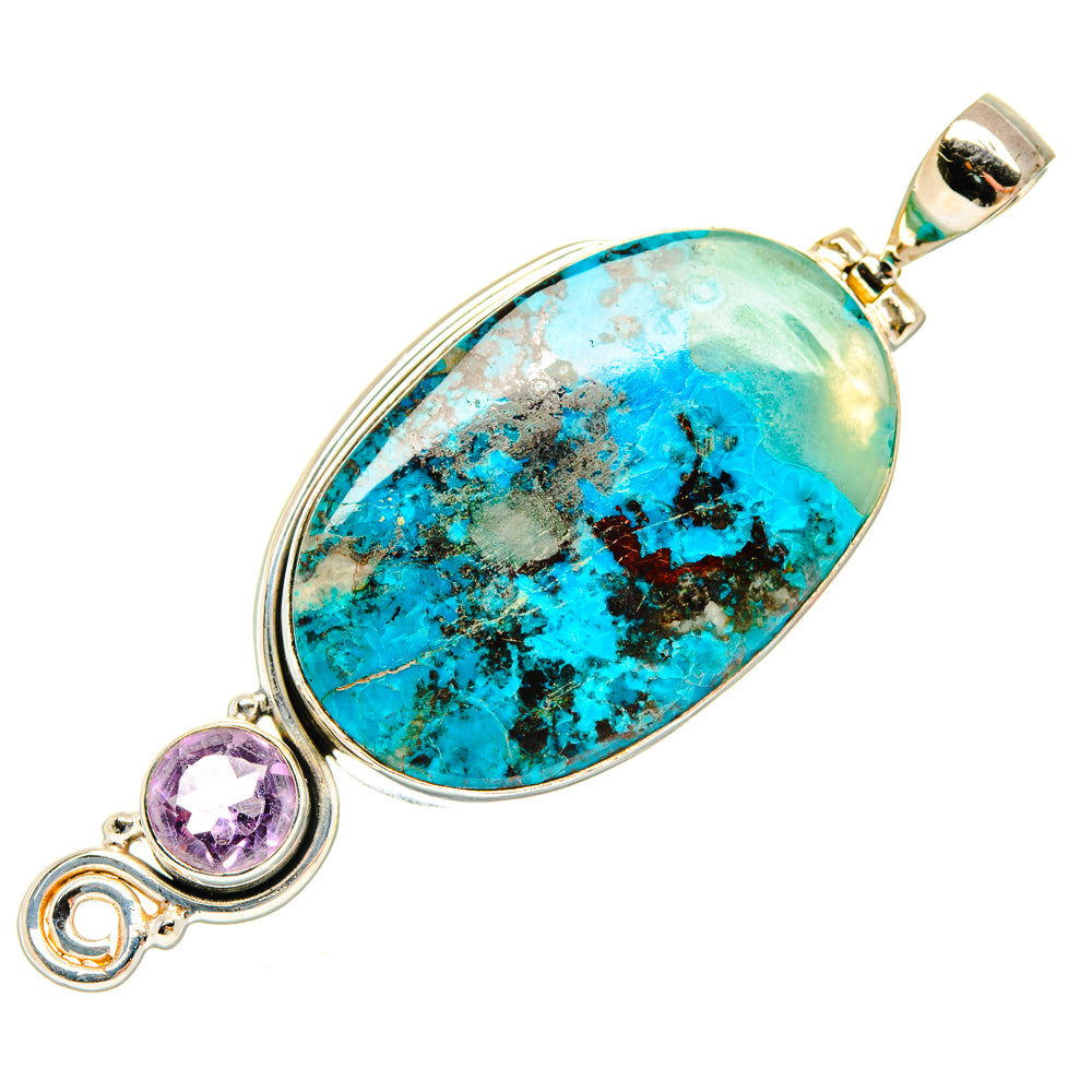 Shattuckite, Amethyst Pendants handcrafted by Ana Silver Co - PD28634 - Photo 2