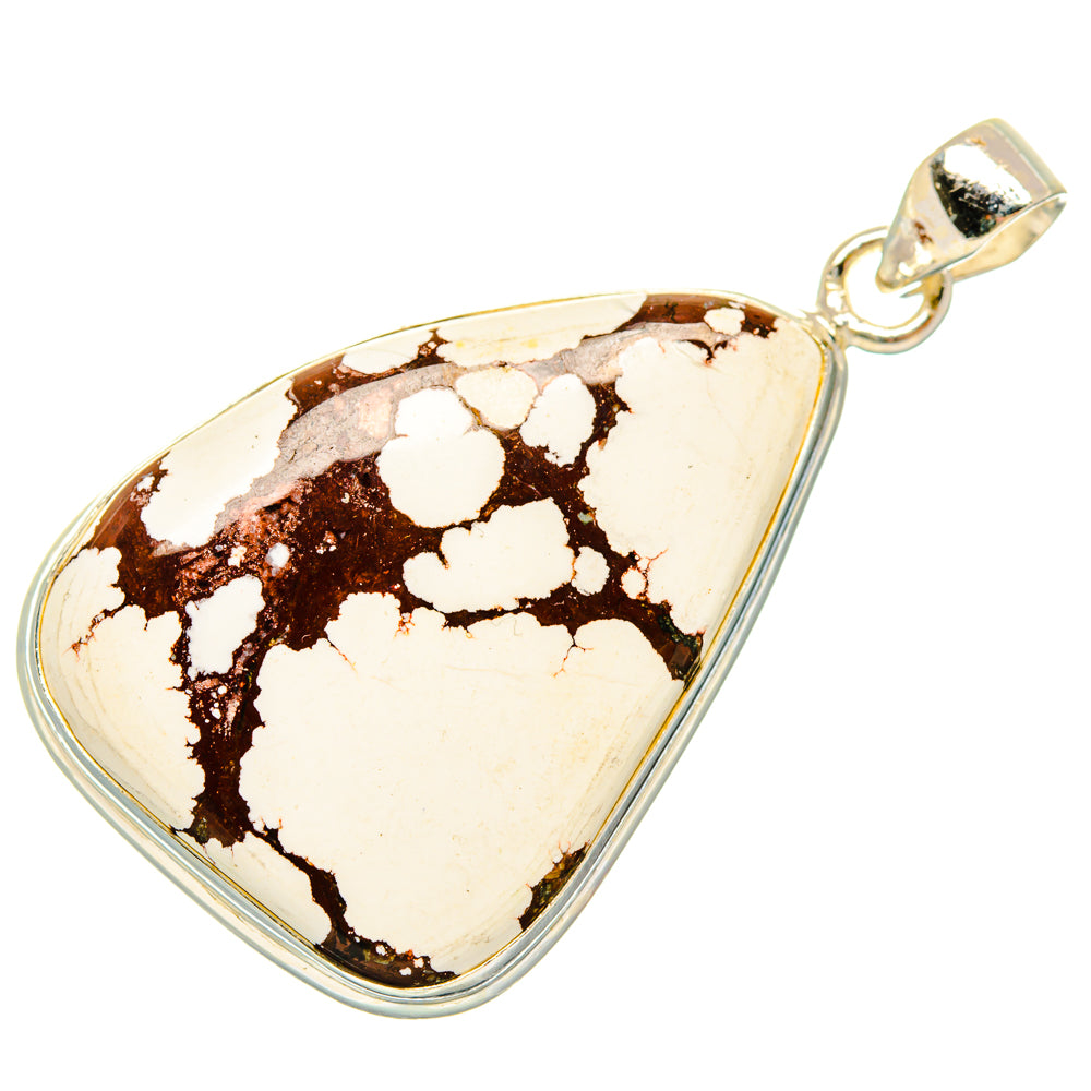 Sterling silver pendant with wild horse jasper teardrop cabochon and loop bail