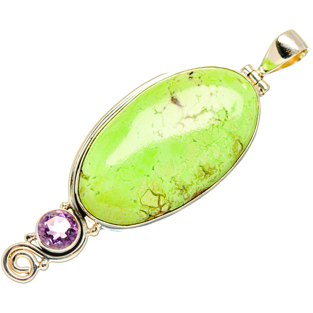 Lemon Chrysoprase Pendants handcrafted by Ana Silver Co - PD28642 - Photo 2