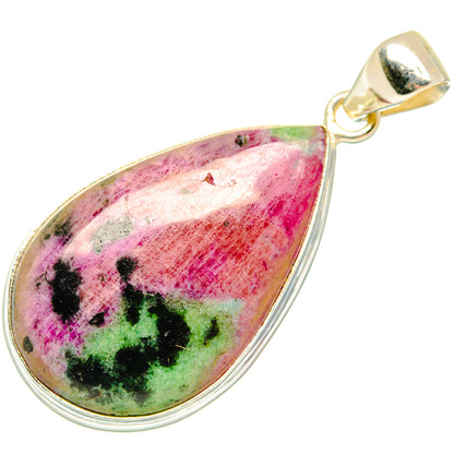 Ruby Zoisite Pendants handcrafted by Ana Silver Co - PD28664 - Photo 2