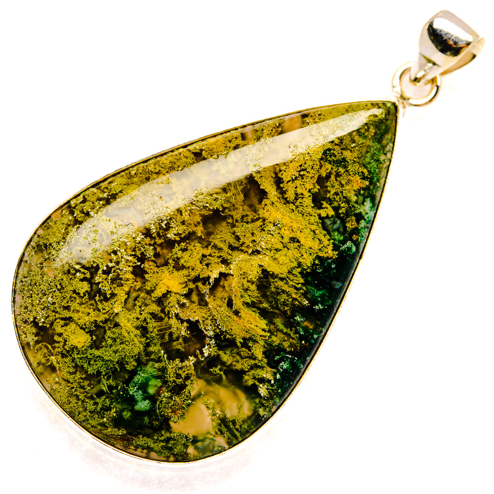 Green Moss Agate Pendants handcrafted by Ana Silver Co - PD28682 - Photo 2