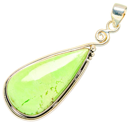 Lemon Chrysoprase Pendants handcrafted by Ana Silver Co - PD28710 - Photo 2