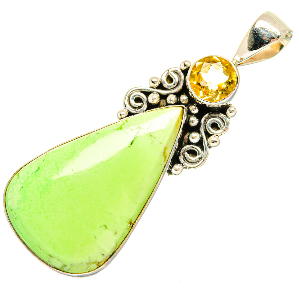 Lemon Chrysoprase Pendants handcrafted by Ana Silver Co - PD28870 - Photo 2