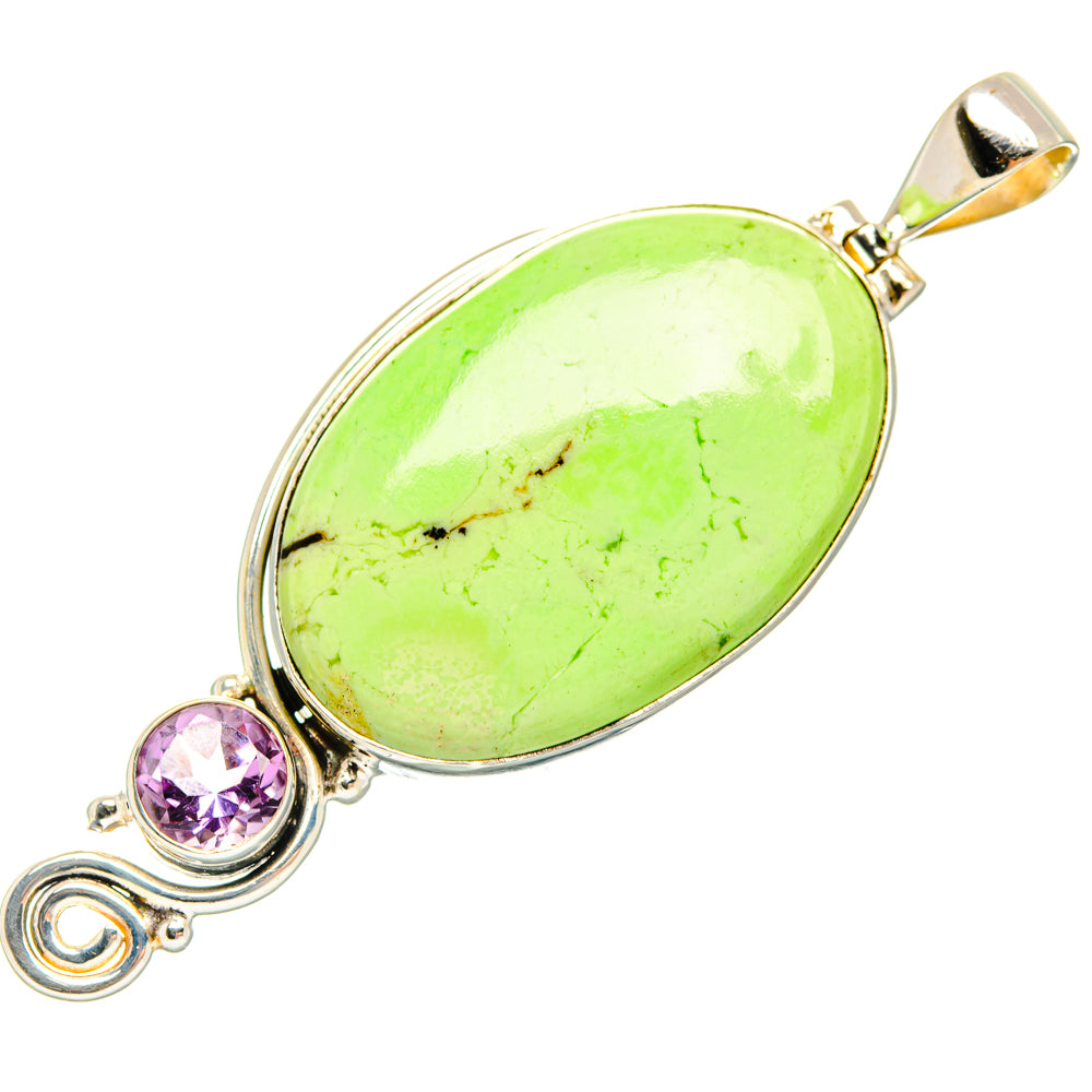Lemon Chrysoprase Pendants handcrafted by Ana Silver Co - PD28871 - Photo 2