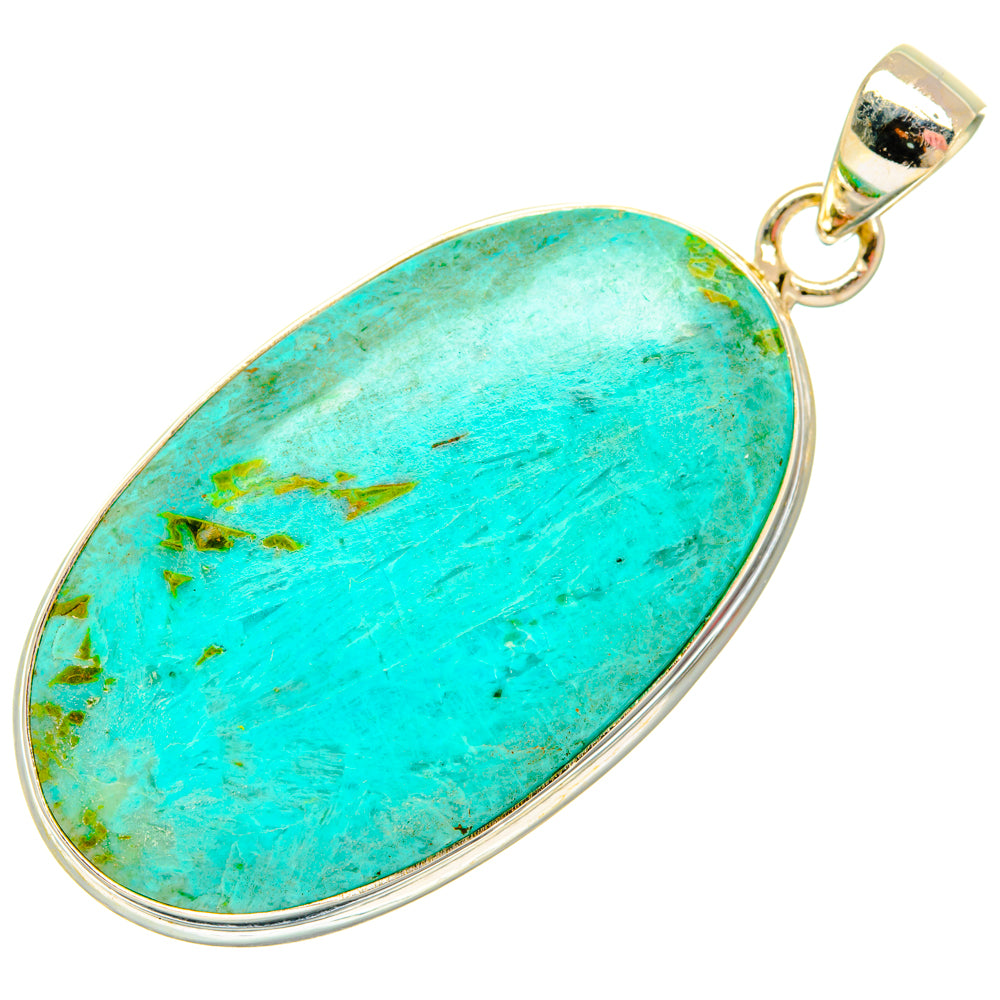 Peruvian Chrysocolla Pendants handcrafted by Ana Silver Co - PD28877 - Photo 2