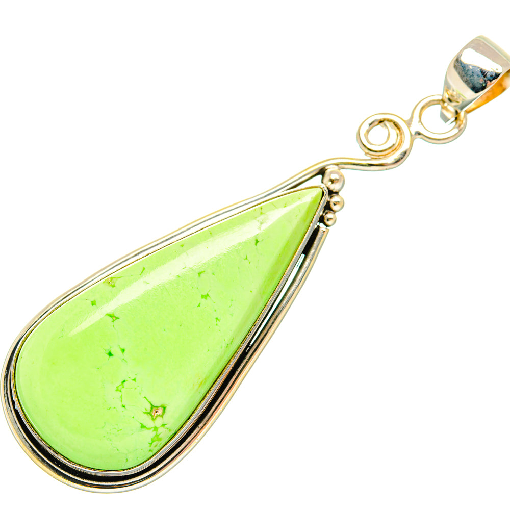 Lemon Chrysoprase Pendants handcrafted by Ana Silver Co - PD28878 - Photo 2