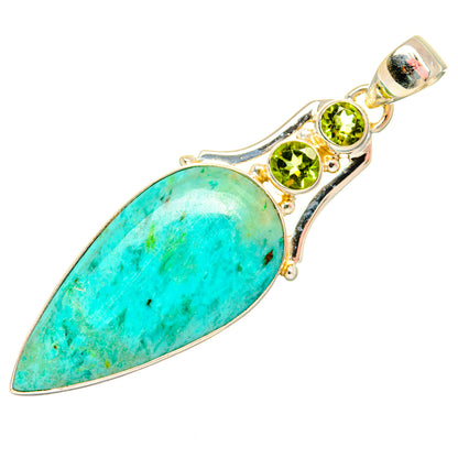 Peruvian Chrysocolla Pendants handcrafted by Ana Silver Co - PD28893 - Photo 2
