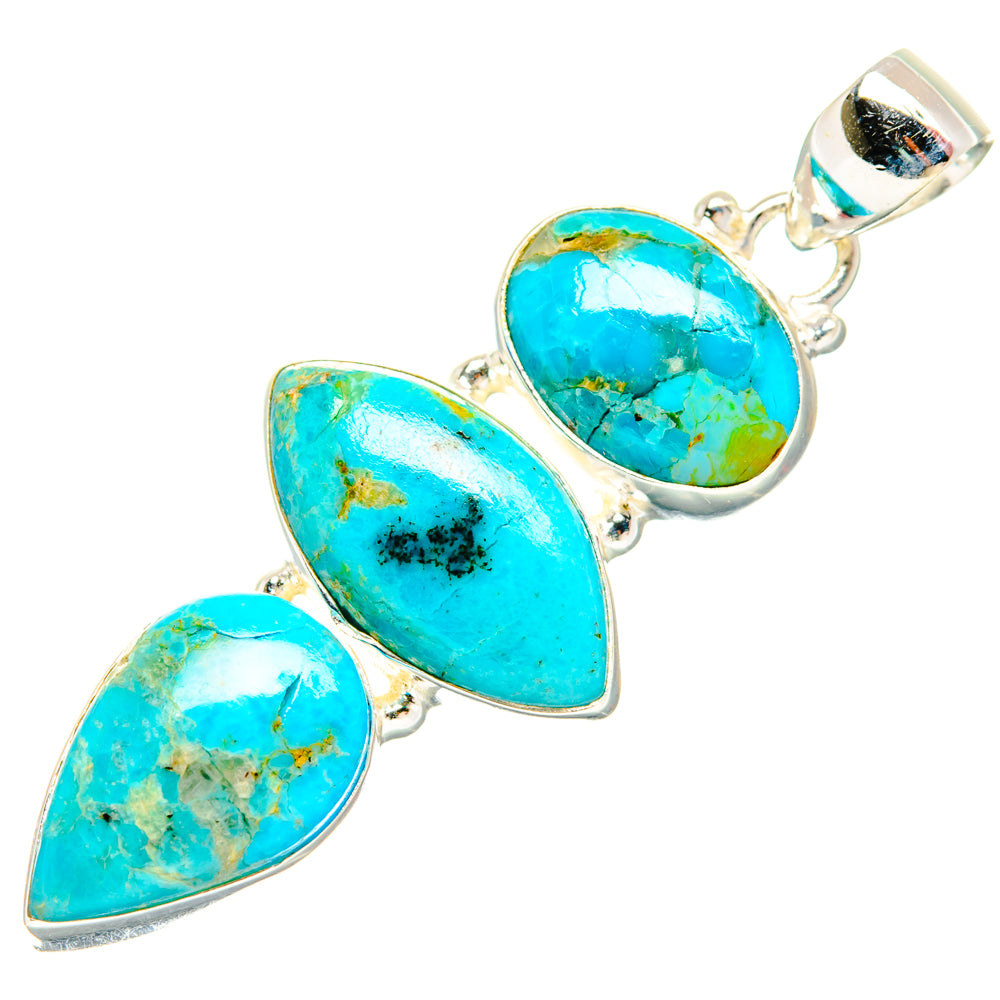 Peruvian Chrysocolla Pendants handcrafted by Ana Silver Co - PD28967 - Photo 2