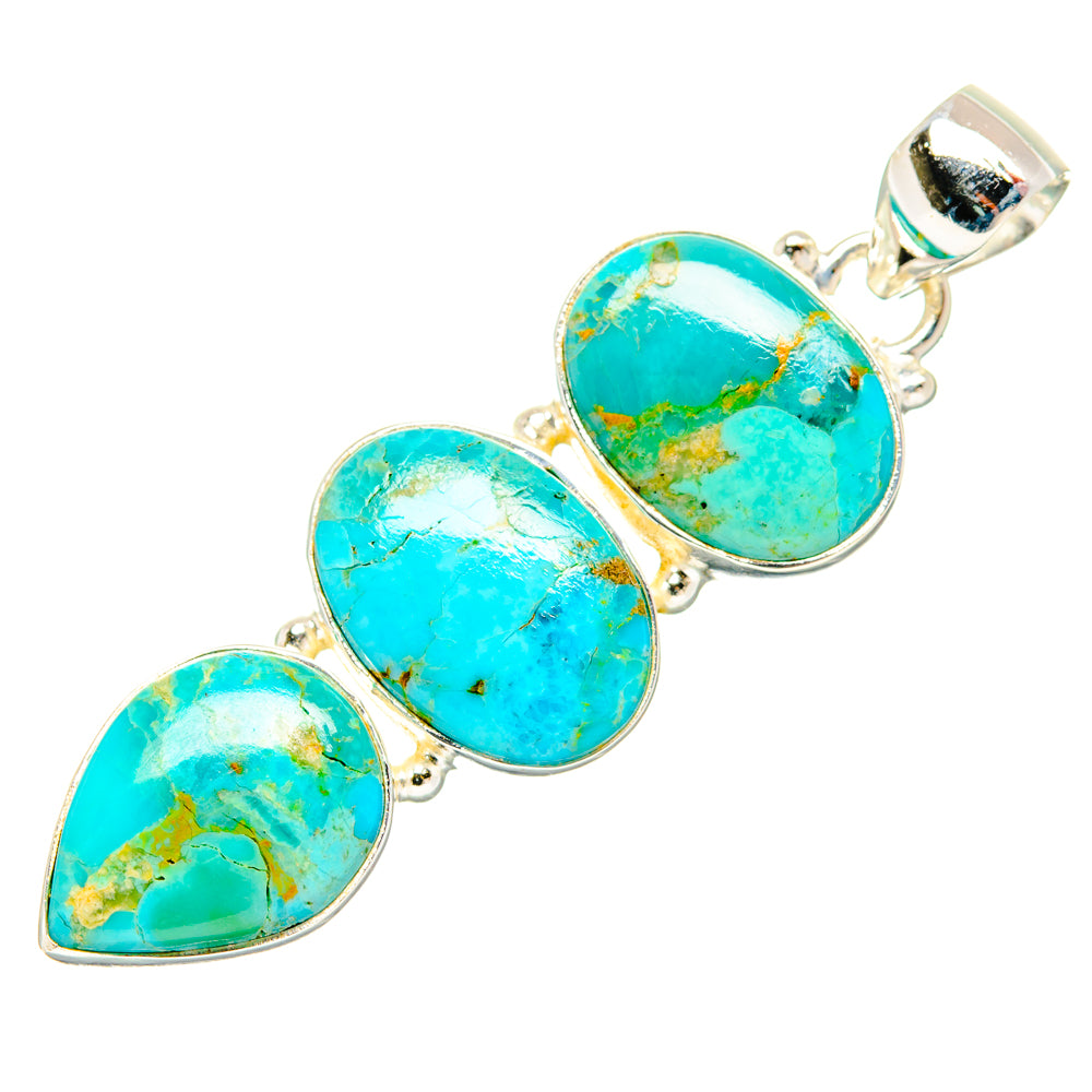 Peruvian Chrysocolla Pendants handcrafted by Ana Silver Co - PD28968 - Photo 2