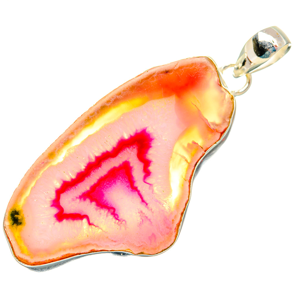 Pink Geode Slice Pendants handcrafted by Ana Silver Co - PD28970 - Photo 2