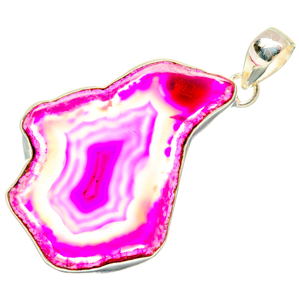 Pink Geode Slice Pendants handcrafted by Ana Silver Co - PD28973 - Photo 2