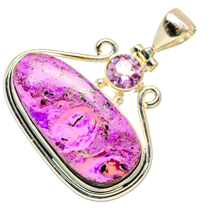 Stichtite, Amethyst Pendants handcrafted by Ana Silver Co - PD29029 - Photo 2