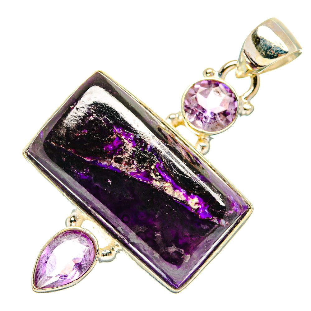 Purple Agate, Amethyst Pendants handcrafted by Ana Silver Co - PD29033 - Photo 2
