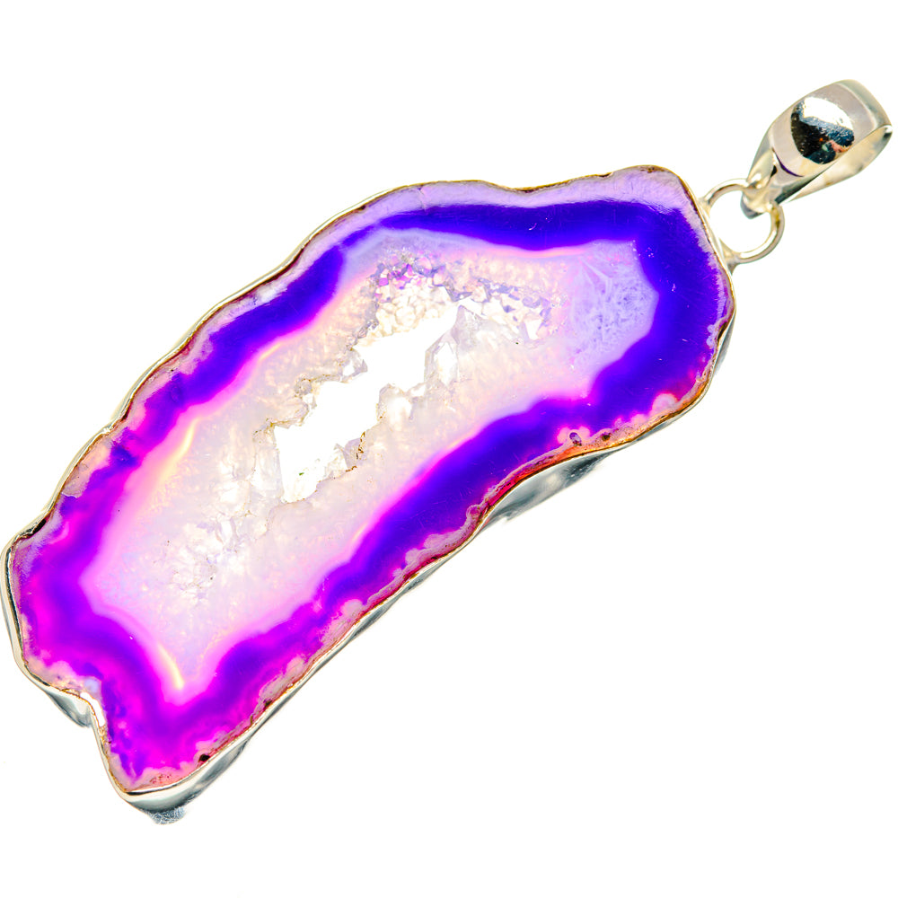 Purple Geode Slice Pendants handcrafted by Ana Silver Co - PD29035 - Photo 2
