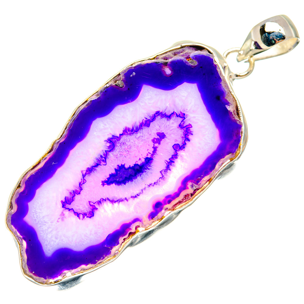 Purple Geode Slice Pendants handcrafted by Ana Silver Co - PD29036 - Photo 2