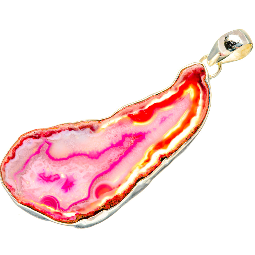 Pink Geode Slice Pendants handcrafted by Ana Silver Co - PD29038 - Photo 2