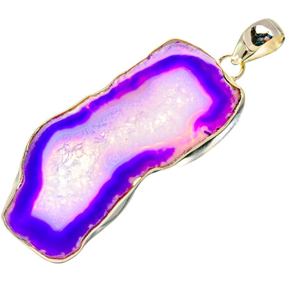 Purple Geode Slice Pendants handcrafted by Ana Silver Co - PD29039 - Photo 2