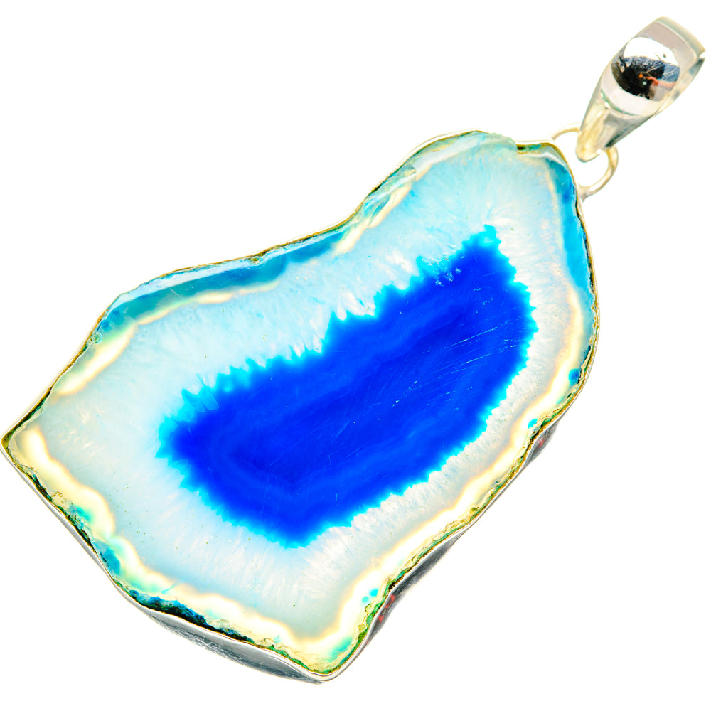 Blue Geode Slice Pendants handcrafted by Ana Silver Co - PD29047 - Photo 2